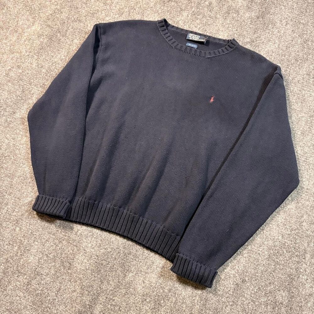 Polo Ralph Lauren 1000% Cotton Knit Navy Blue Sweater